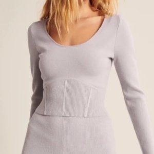 ABERCROMBIE & FITCH Corset Sweater Light Purple Lilac Size XS